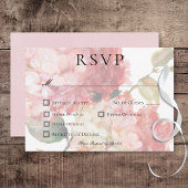 Moderne Roze Blush Hydrangea Bruiloft RSVP Kaartje