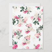 Moderne Roze Blush Pioenrozen Bruidsuitnodiging Kaart (Achterkant)