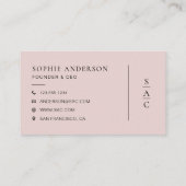 Moderne Roze Blush Professionele Consultant Visitekaartje (Achterkant)