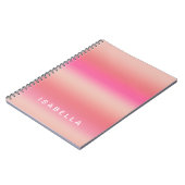Moderne Roze Blush Roos Ombre Gradiënt Persoonlijk Notitieboek (Linkerzijde)
