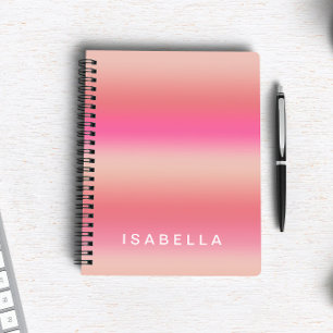 Moderne Roze Blush Roos Ombre Gradiënt Persoonlijk Notitieboek