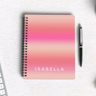 Moderne Roze Blush Roos Ombre Gradiënt Persoonlijk Notitieboek