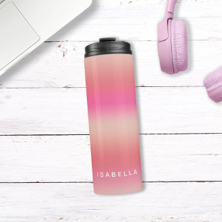 Moderne Roze Blush Roos Ombre Gradiënt Persoonlijk Thermosbeker