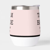 Moderne Roze Blush Team Bruid (Links)