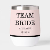 Moderne Roze Blush Team Bruid (Achterkant)