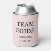 Moderne Roze Blush Team Bruid Trouwen Blikjeskoeler (Blikje Voorkant)