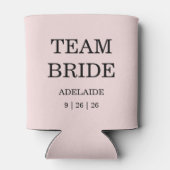 Moderne Roze Blush Team Bruid Trouwen Blikjeskoeler (Achterkant)