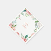 Moderne Roze Blush Tropische Bloemen Bruiloft Serv Servet (Hoek)