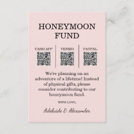 Moderne Roze Blush Trouw Honeymoon Fonds Informatiekaartje
