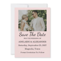 Moderne Roze Blush Trouw Save The Date