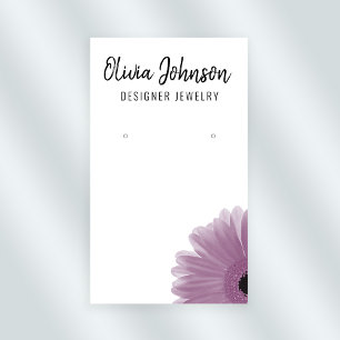 Moderne Roze Boho Bloemen Sieraden Oorbel Display Visitekaartje
