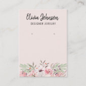 Moderne Roze Boho Bloemen Sieraden Oorbel Display Visitekaartje (Voorkant)