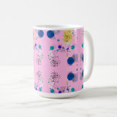 Moderne Roze Boho Bloemige Abstracte Botanische Vo Koffiemok (Voorkant rechts)