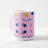 Moderne Roze Boho Bloemige Abstracte Botanische Vo Koffiemok (Voorkant links)