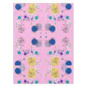 Moderne Roze Boho Bloemige Abstracte Botanische Vo Tafelkleed (Voorkant)