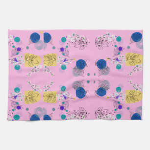Moderne Roze Boho Bloemige Abstracte Botanische Vo Theedoek