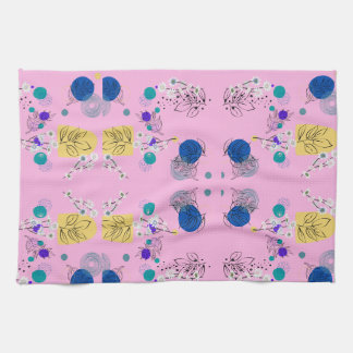 Moderne Roze Boho Bloemige Abstracte Botanische Vo Theedoek