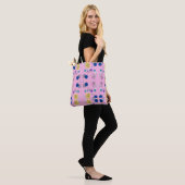 Moderne Roze Boho Bloemige Abstracte Botanische Vo Tote Bag (Op model)