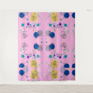 Moderne Roze Boho Bloemige Abstracte Botanische Vo Wandkleed