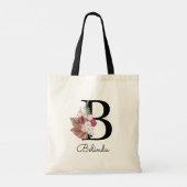 Moderne Roze Boho Meisjesachtig Bloemstuk Beginlet Tote Bag (Achterkant)