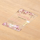 Moderne Roze Boho Pompoen Herfst Verjaardag Brunch Acryl Uitnodigingen (Laagn)