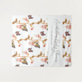 Moderne Roze Boho Vlinder Meisje Baby Shower Wandkleed (Voorkant (horizontaal))