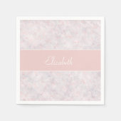 Moderne Roze Bokeh Custom Naam Papier Servet (Voorkant)