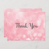 Moderne Roze Bokeh Zakelijke Dank Je Briefkaart (Voorkant / Achterkant)