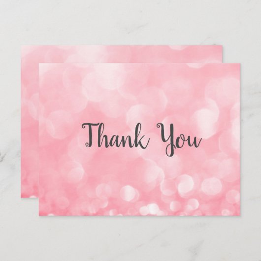 Moderne Roze Bokeh Zakelijke Dank Je Briefkaart (Voorkant / Achterkant)