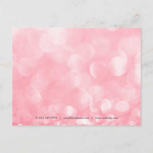 Moderne Roze Bokeh Zakelijke Dank Je Briefkaart (Achterkant)
