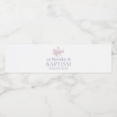 Moderne Roze Boog 1e Verjaardag en Doop Waterfles Etiket (Enkel label)