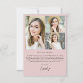 Moderne roze boog Afstuderen eenvoudige foto dank  Bedankkaart (Achterkant)