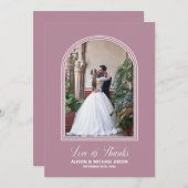 Moderne Roze Boog Bruiloft Dank u Bedankkaart (Voorkant / Achterkant)