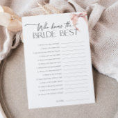 Moderne roze boog die de bruid het beste spel kent kaart