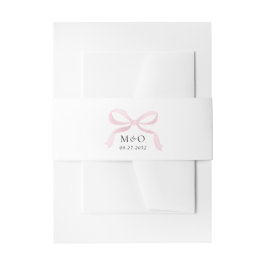 Moderne Roze Boog Waterverf Monogram Huwelijk Uitnodigingen Wikkel