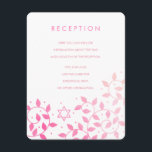 Moderne roze boom van Life Bat Mitzvah Tussenvoegs Informatiekaartje<br><div class="desc">Aangepaste BBT Mitzvah-invoegkaarten voor ontvangst,  instructies of andere informatie. Met ,  moderne roze waterverf ster van David en een roze boom van Life bladeren.</div>