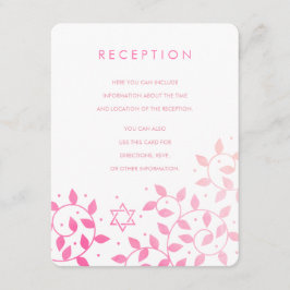 Moderne roze boom van Life Bat Mitzvah Tussenvoegs Informatiekaartje