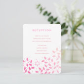 Moderne roze boom van Life Bat Mitzvah Tussenvoegs Informatiekaartje (Staand voorkant)