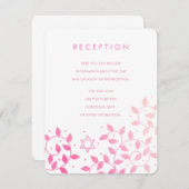 Moderne roze boom van Life Bat Mitzvah Tussenvoegs Informatiekaartje (Voorkant / Achterkant)