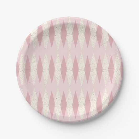 Moderne, roze Borden voor vloeipapier uit de midde Papieren Bordje (Voorkant)