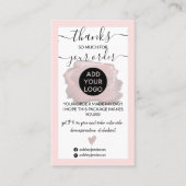 Moderne, roze borstellijngrens dank u wel visitekaartje (Voorkant)