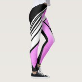 Moderne roze borstkankerbewustmakingspatroon leggings (Rechts)
