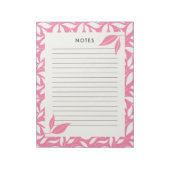 Moderne Roze Botanische Notitieblok (Linkerzijde)