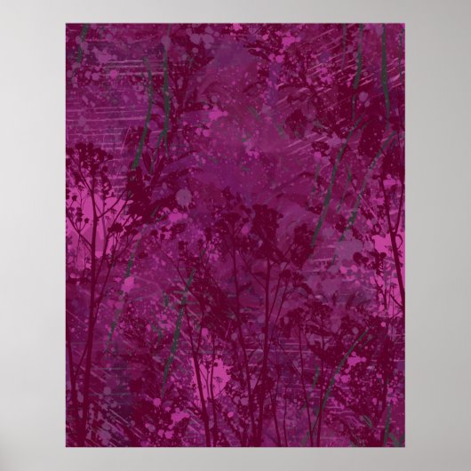Moderne roze botanische Poster (Voorkant)