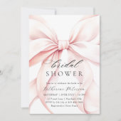 Moderne Roze Bow Bruids Douche Uitnodiging (Voorkant)