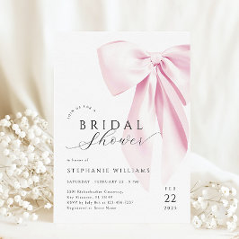 Moderne Roze Bow Bruids Douche Uitnodiging