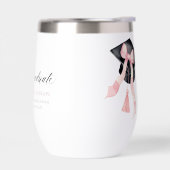Moderne Roze Bow Coquette Graduation Cap Afstudere (Links)