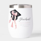 Moderne Roze Bow Coquette Graduation Cap Afstudere (Achterkant)