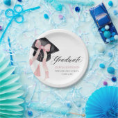 Moderne Roze Bow Coquette Graduation Cap Afstudere Papieren Bordje (Feest)