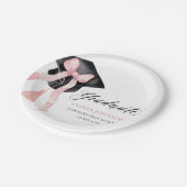 Moderne Roze Bow Coquette Graduation Cap Afstudere Papieren Bordje (Gekanteld)